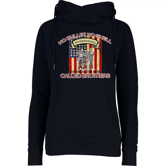 No Bullet No Shell Can Break The Bond Called Brothers Womens Funnel Neck Pullover Hood