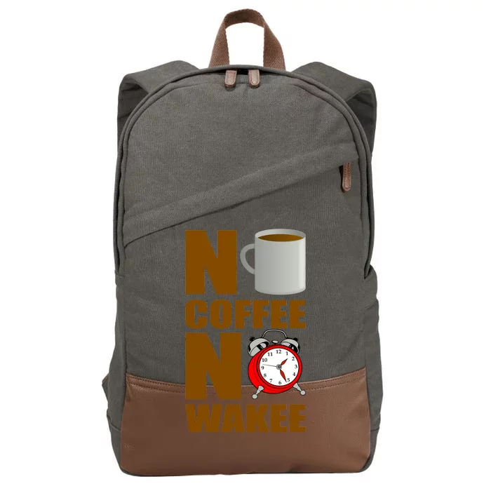 No Coffee No Wakee Cotton Canvas Backpack