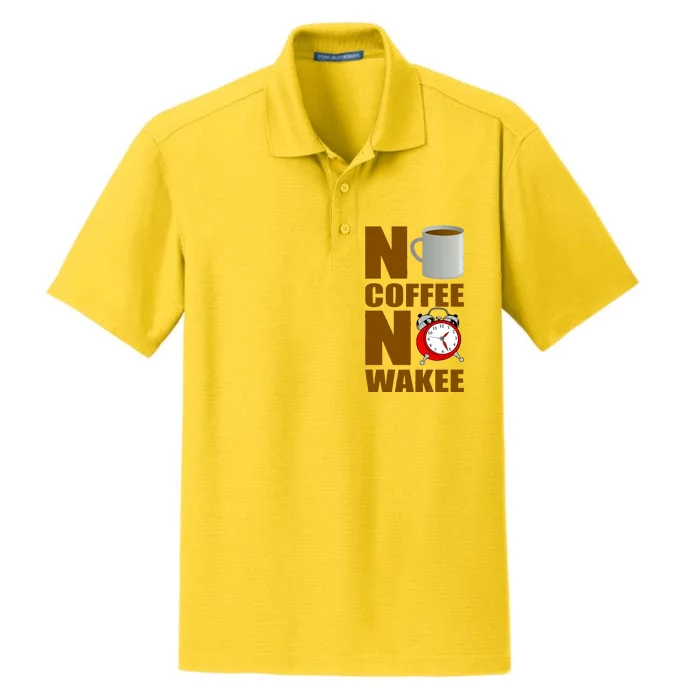 No Coffee No Wakee Dry Zone Grid Performance Polo