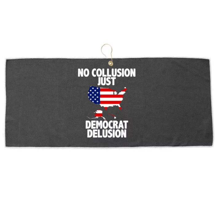 No Collusion Just Democrat delusion Large Microfiber Waffle Golf Towel