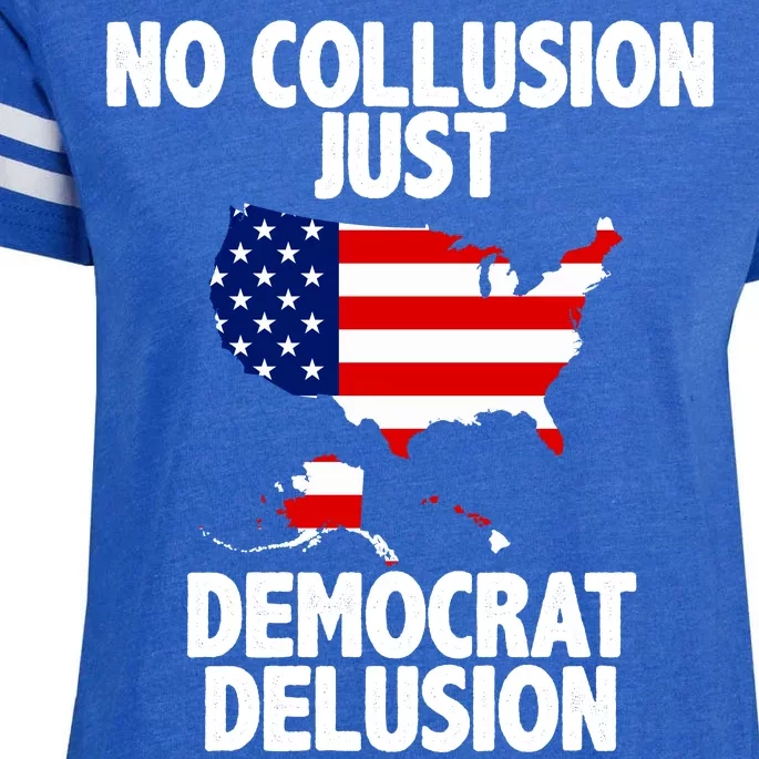 No Collusion Just Democrat delusion Enza Ladies Jersey Football T-Shirt