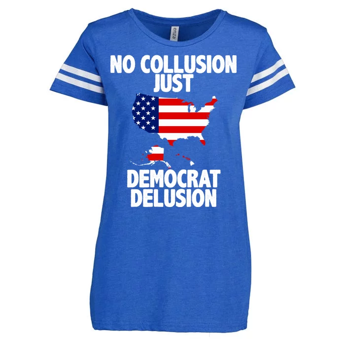 No Collusion Just Democrat delusion Enza Ladies Jersey Football T-Shirt