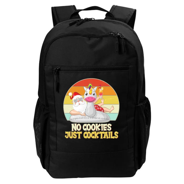 No Cookies Just Cocktails Summer Vacation Santa Claus Daily Commute Backpack