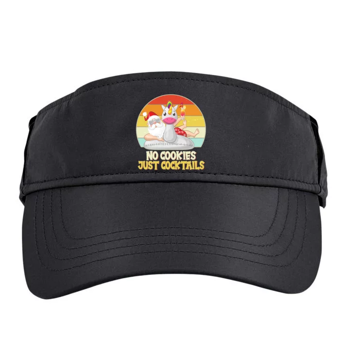 No Cookies Just Cocktails Summer Vacation Santa Claus Adult Drive Performance Visor