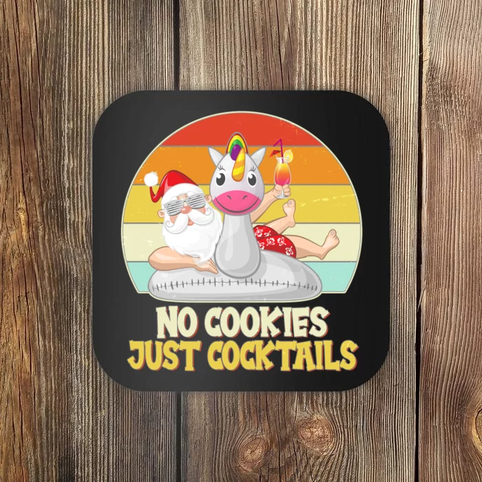 No Cookies Just Cocktails Summer Vacation Santa Claus Coaster