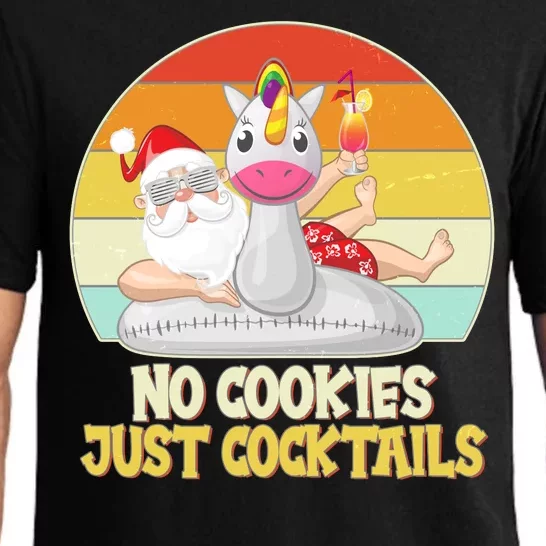 No Cookies Just Cocktails Summer Vacation Santa Claus Pajama Set