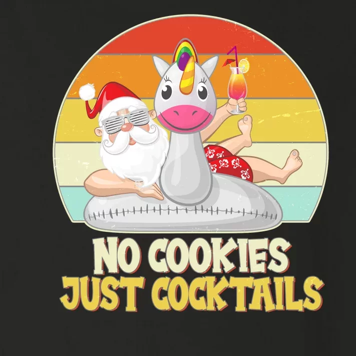 No Cookies Just Cocktails Summer Vacation Santa Claus Toddler Long Sleeve Shirt