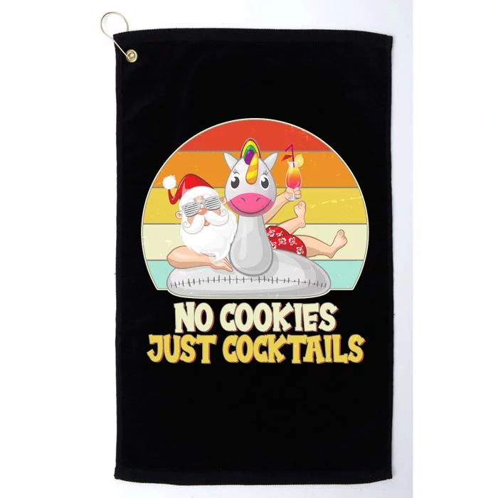 No Cookies Just Cocktails Summer Vacation Santa Claus Platinum Collection Golf Towel