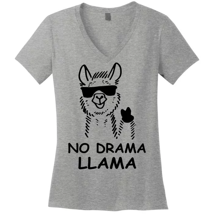 No Drama Llama Women's V-Neck T-Shirt