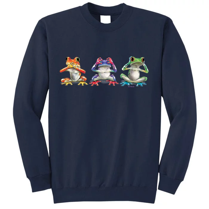 No Evil Colorful Frogs Tall Sweatshirt