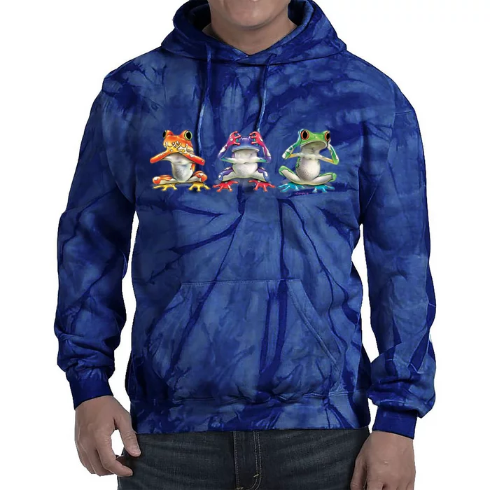 No Evil Colorful Frogs Tie Dye Hoodie