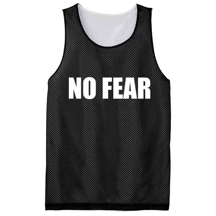 No Fear Word Imprint Mesh Reversible Basketball Jersey Tank