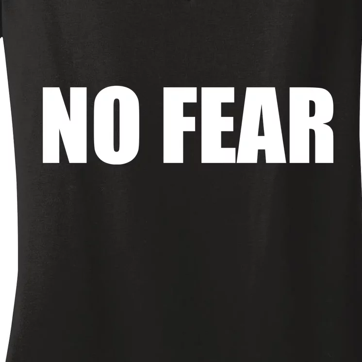 No Fear Word Imprint Women's V-Neck T-Shirt