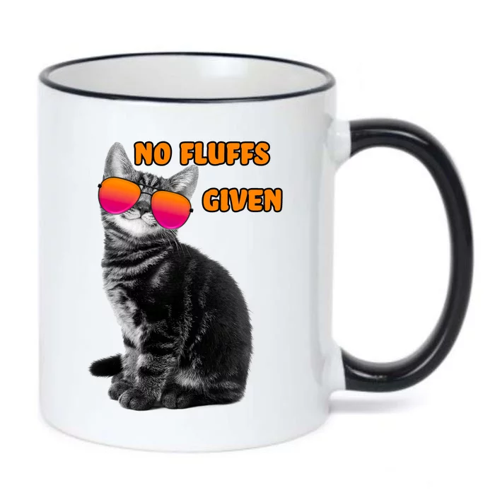 No Fluffs Given Kitten Sunglasses Black Color Changing Mug