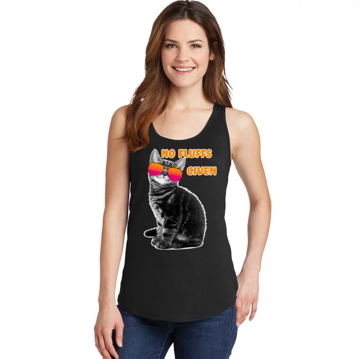 No Fluffs Given Kitten Sunglasses Ladies Essential Tank