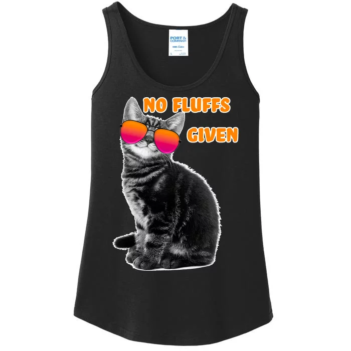 No Fluffs Given Kitten Sunglasses Ladies Essential Tank