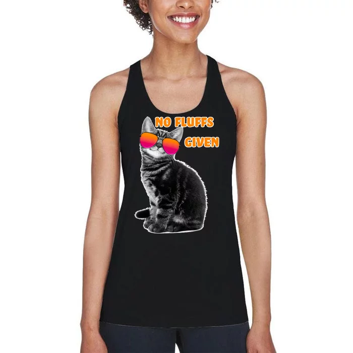 No Fluffs Given Kitten Sunglasses Women's Racerback Tank