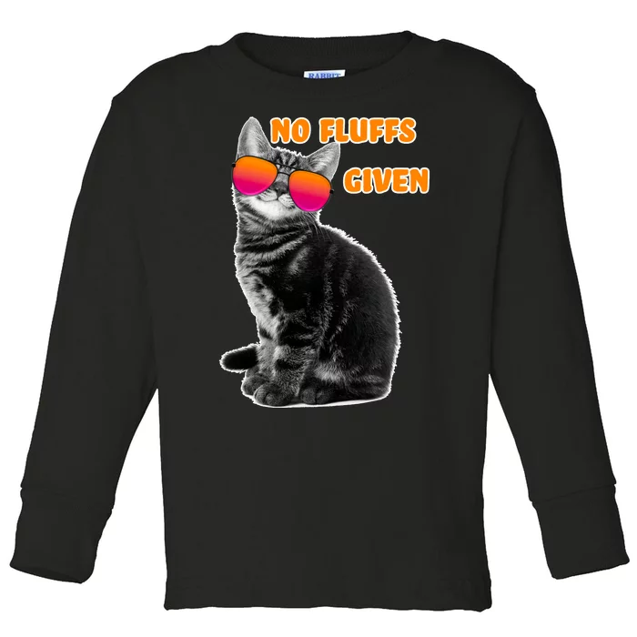 No Fluffs Given Kitten Sunglasses Toddler Long Sleeve Shirt