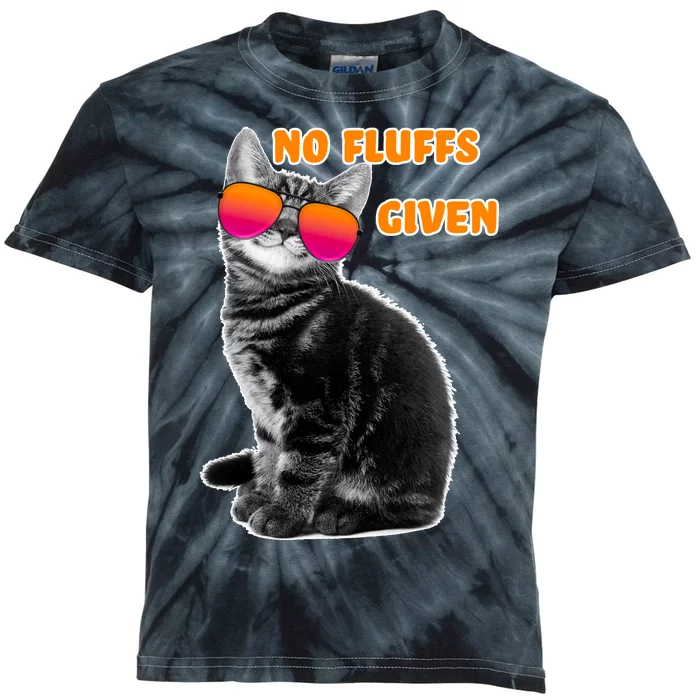 No Fluffs Given Kitten Sunglasses Kids Tie-Dye T-Shirt