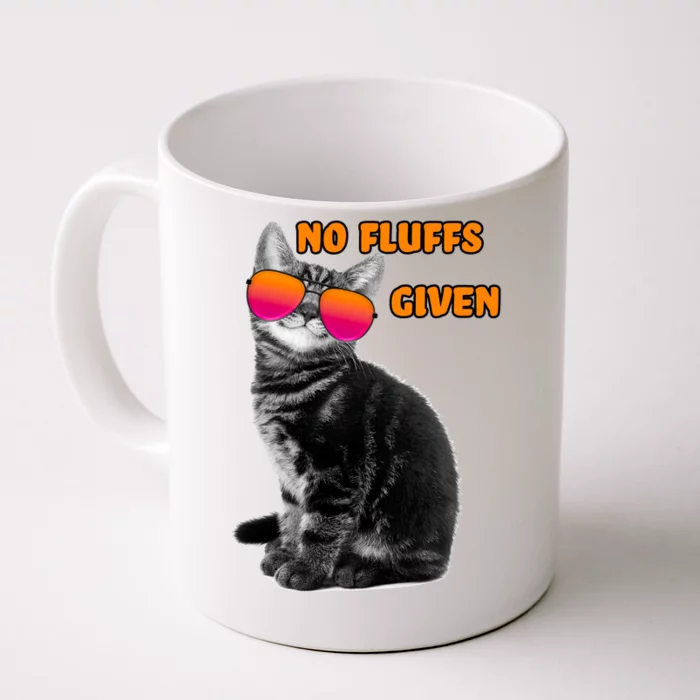 No Fluffs Given Kitten Sunglasses Front & Back Coffee Mug