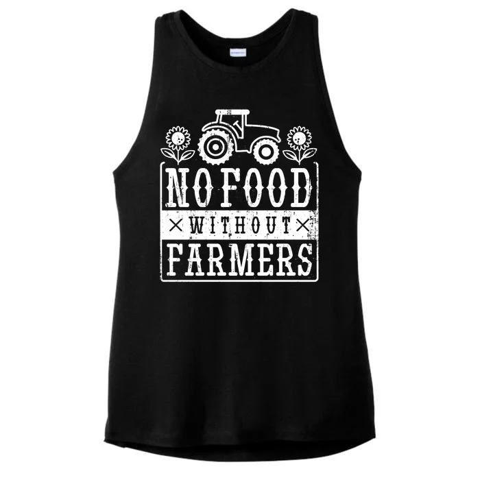 No Food Without Farmers Ladies Tri-Blend Wicking Tank