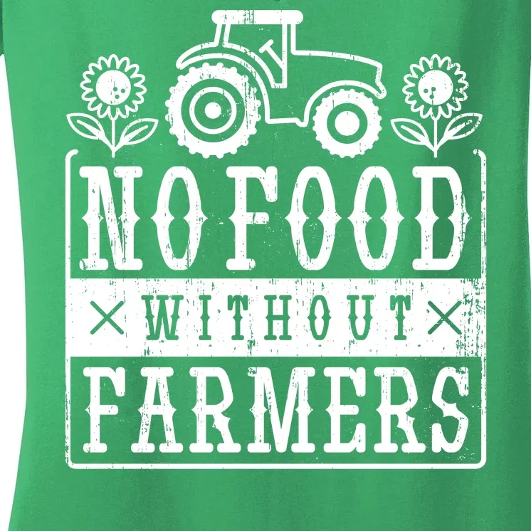 No Food Without Farmers Women's V-Neck T-Shirt