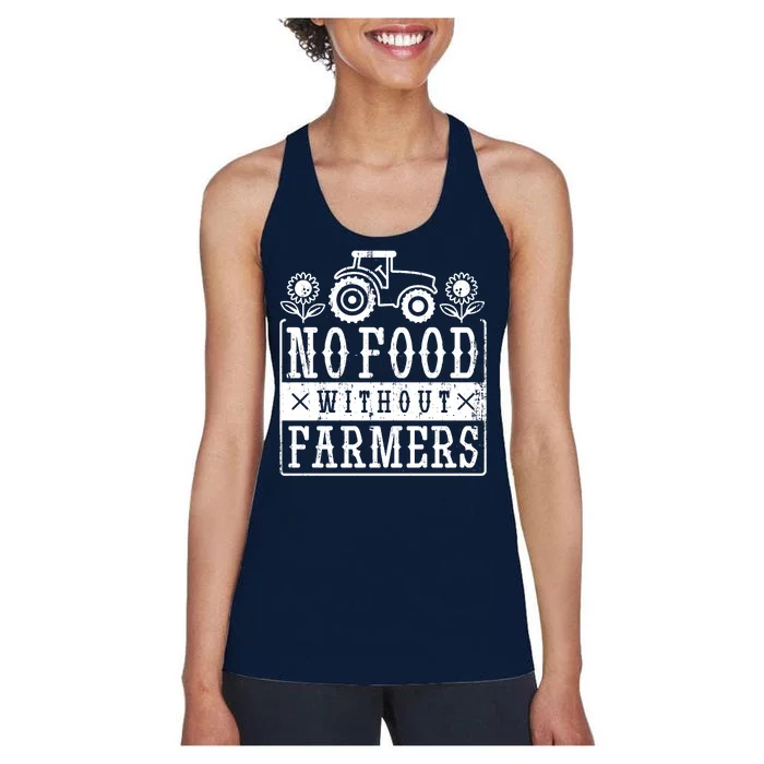 No Food Without Farmers Women's Racerback Tank