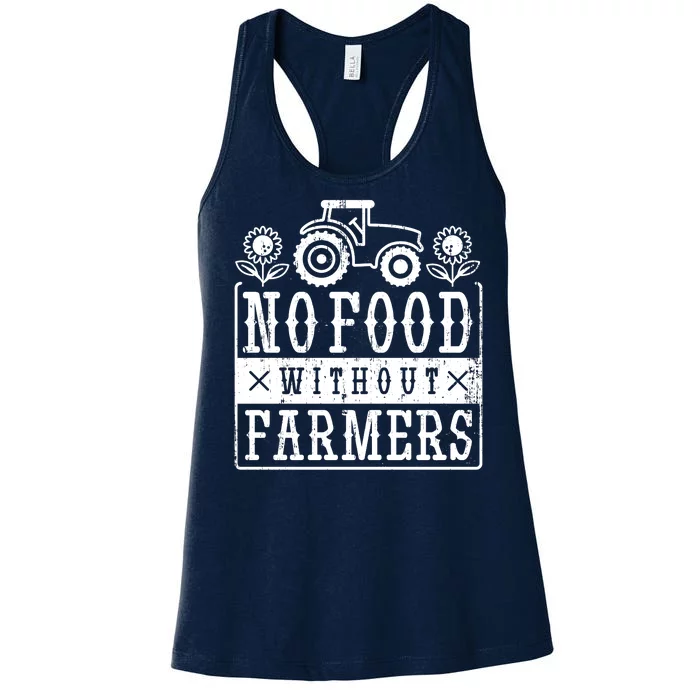 No Food Without Farmers Women's Racerback Tank