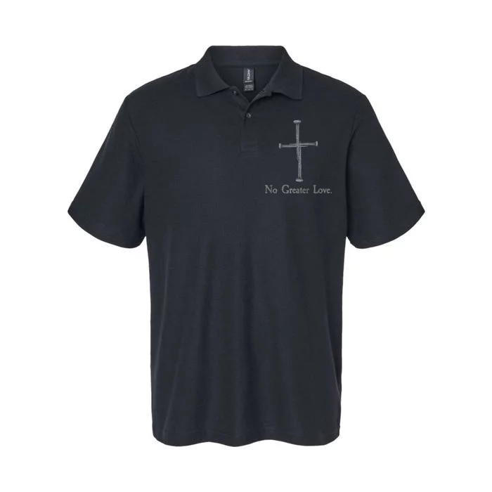 No Greater Love. Jesus Nailed To the Cross Christian Softstyle Adult Sport Polo