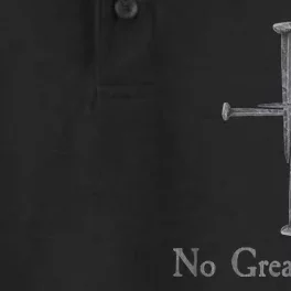 No Greater Love. Jesus Nailed To the Cross Christian Dry Zone Grid Performance Polo