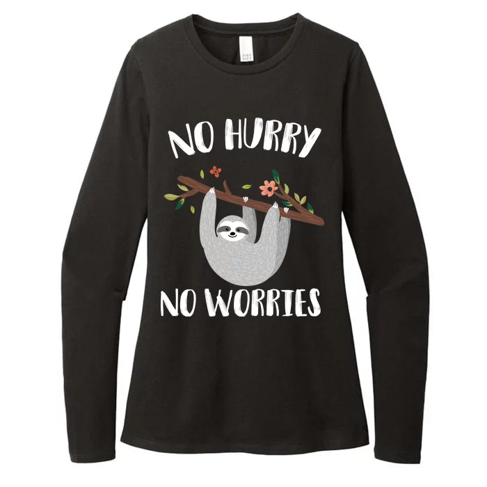 No Hurry No Worries Lazy Sloth Womens CVC Long Sleeve Shirt