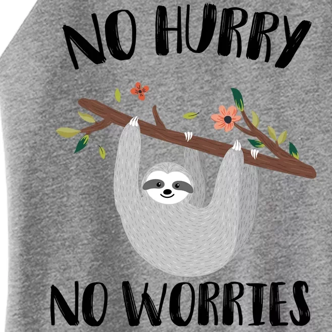 No Hurry No Worries Lazy Sloth Women’s Perfect Tri Rocker Tank