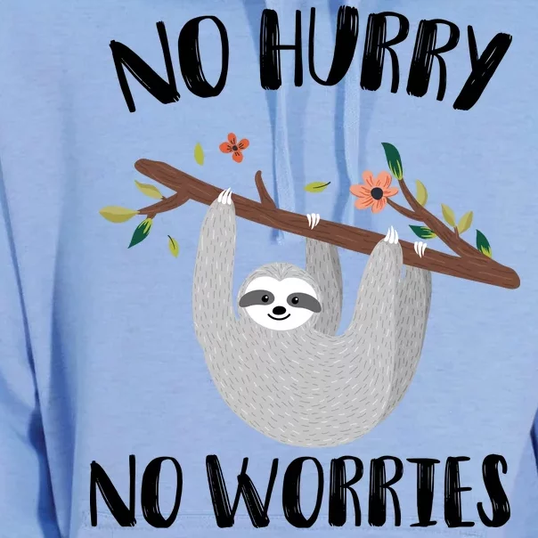 No Hurry No Worries Lazy Sloth Unisex Surf Hoodie