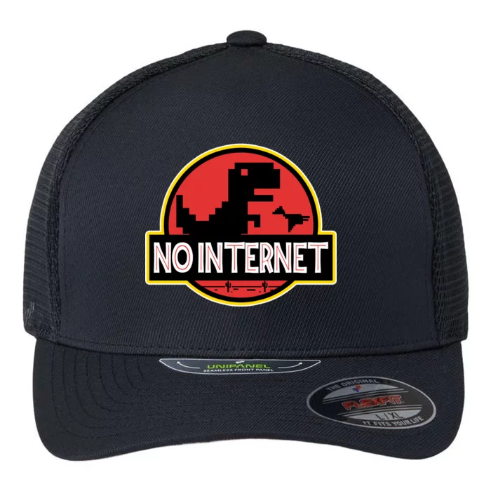 No Internet T-Rex Flexfit Unipanel Trucker Cap