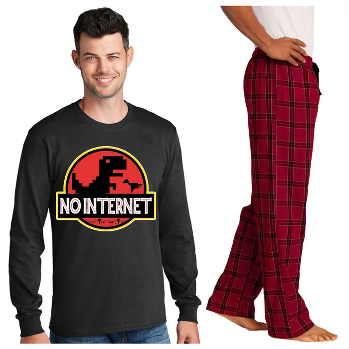 No Internet T-Rex Long Sleeve Pajama Set