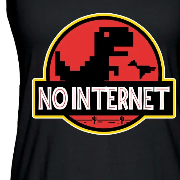 No Internet T-Rex Ladies Essential Flowy Tank