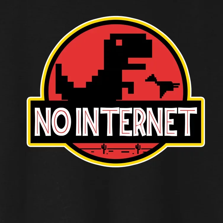 No Internet T-Rex Women's Crop Top Tee