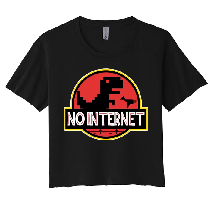 No Internet T-Rex Women's Crop Top Tee