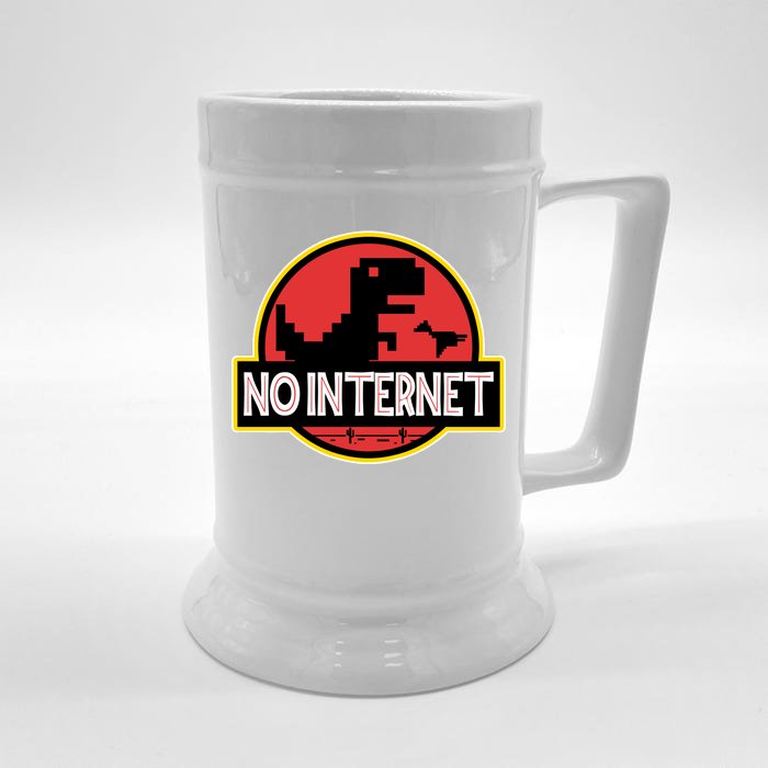 No Internet T-Rex Front & Back Beer Stein