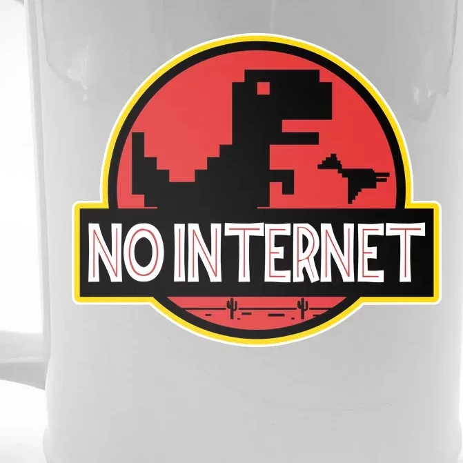 No Internet T-Rex Front & Back Beer Stein