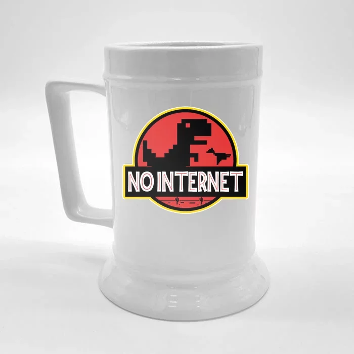 No Internet T-Rex Front & Back Beer Stein