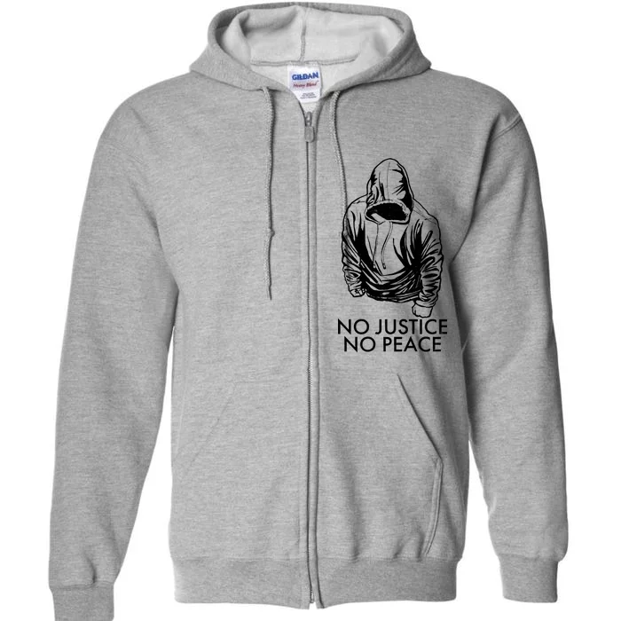 No Justice No Peace Black Lives Matter Full Zip Hoodie