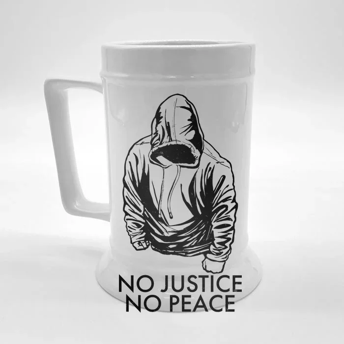 No Justice No Peace Black Lives Matter Front & Back Beer Stein