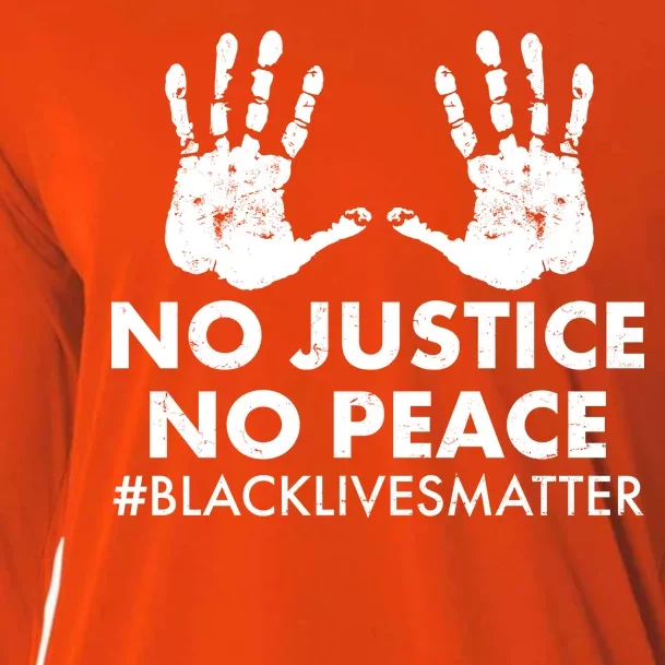 No Justice No Peace #BLACKLIVESMATTER Hand Prints Cooling Performance Long Sleeve Crew