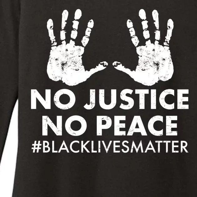 No Justice No Peace #BLACKLIVESMATTER Hand Prints Womens CVC Long Sleeve Shirt