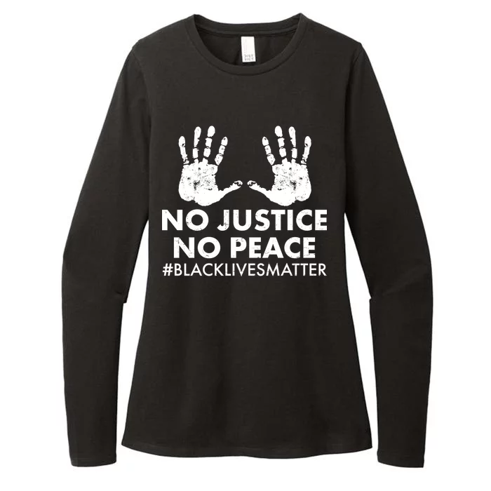 No Justice No Peace #BLACKLIVESMATTER Hand Prints Womens CVC Long Sleeve Shirt