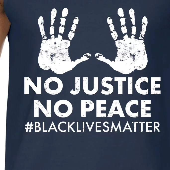 No Justice No Peace #BLACKLIVESMATTER Hand Prints Comfort Colors® Tank Top