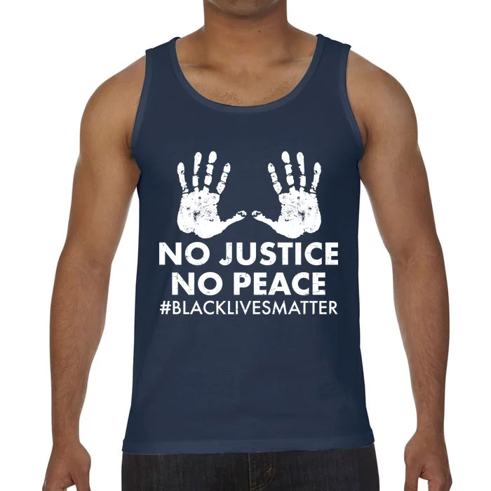 No Justice No Peace #BLACKLIVESMATTER Hand Prints Comfort Colors® Tank Top