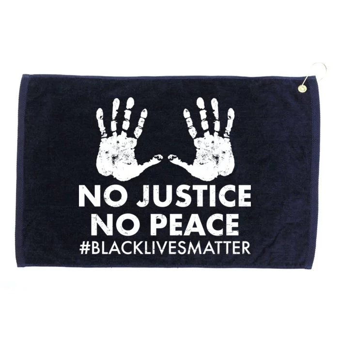 No Justice No Peace #BLACKLIVESMATTER Hand Prints Grommeted Golf Towel