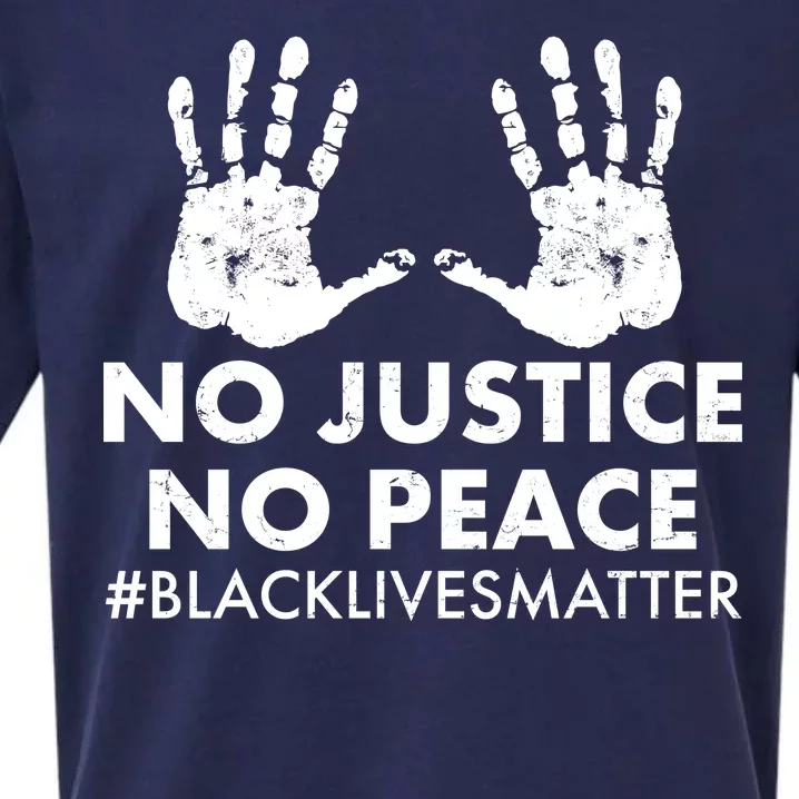 No Justice No Peace #BLACKLIVESMATTER Hand Prints Sueded Cloud Jersey T-Shirt